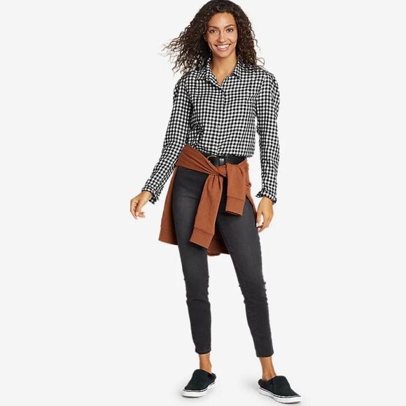 Eddie Bauer Buffalo plaid cotton flannel button down shirt size large - Picture 1 of 8